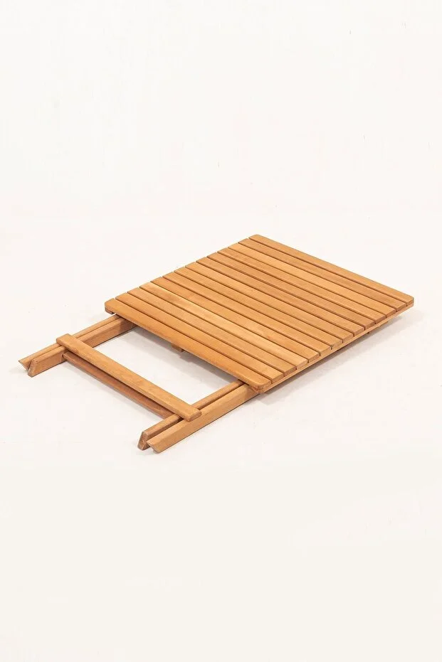 Minderli Balkon Bahçe Mutfak 3'lü Bistro Set Katlanır Masa sandalye 50x50